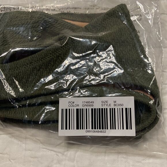 NWT J.Crew Textured curved-waist cheeky bikini bottom in green size Medium - Picture 5 of 10